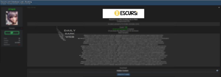 Alleged Data Breach at Escursi.com Exposes Sensitive Customer Information