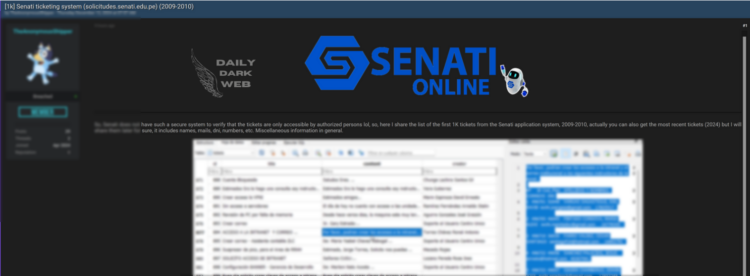 Alleged Data Breach at SENATI Exposes Historical Ticketing System Data