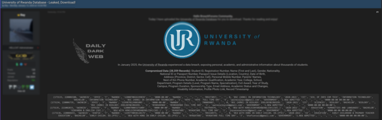 University of Rwanda Faces Major Data Breach Concerns