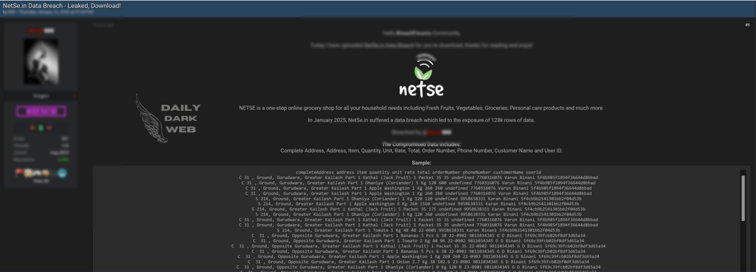 Sensitive Data Exposure at NetSe.in