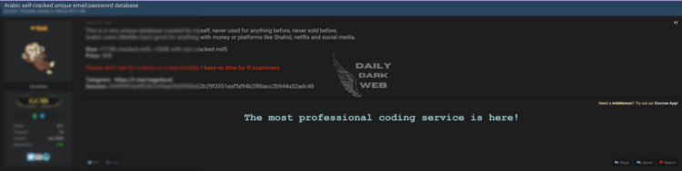 Unique Email and Password Database Leak Targets Middle Eastern Users