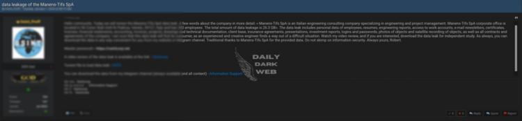 Italy: Manens-Tifs SpA Data Breach Raises Corporate Security Concerns