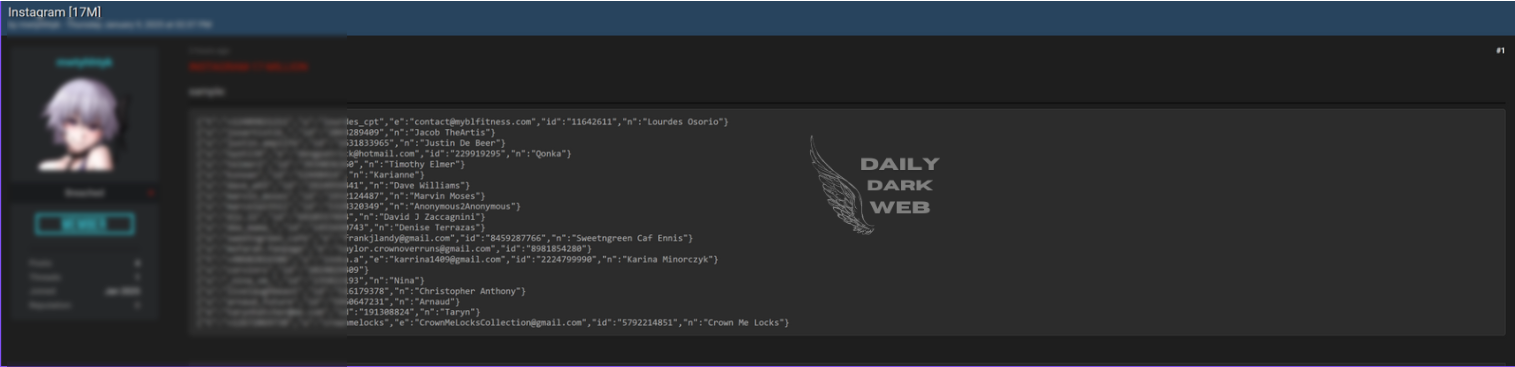 Global: Instagram User Database Leaked