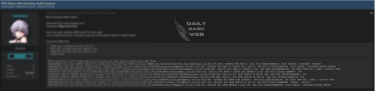 MSI RMA Database Breach Sparks Concerns Over User Privacy