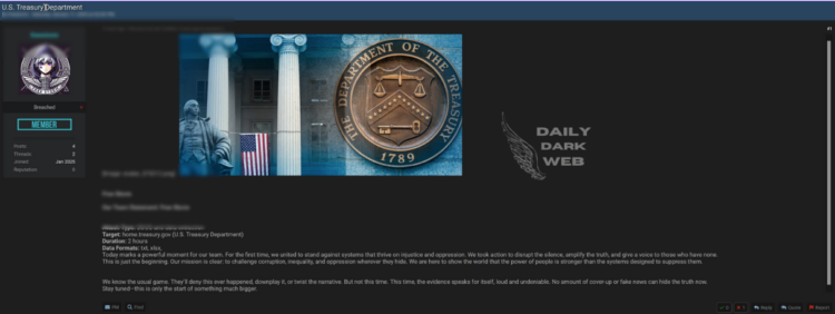 Sensitive Financial Data at Risk: U.S. Treasury Reportedly Breached