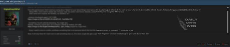 Massive Database Leak Offered Online in Controversial Forum Post