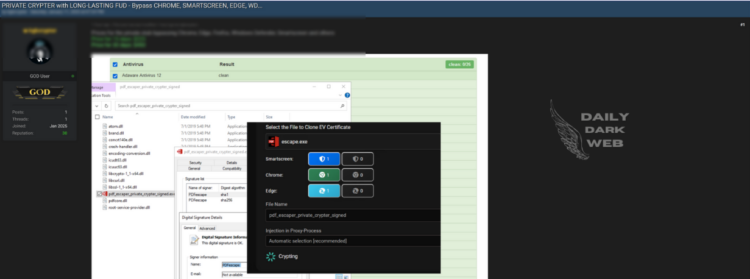 Advanced Crypter Tool Advertised with Bypass Capabilities