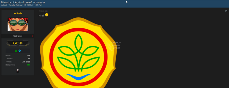 Alleged Data Breach at Ministry of Agriculture