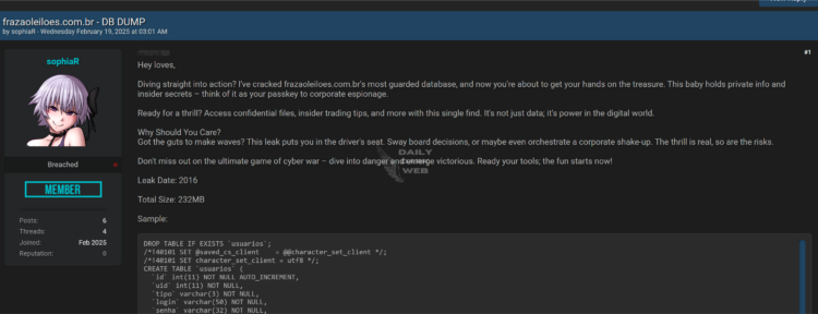 Brazilian Auction Platform Allegedly Breached