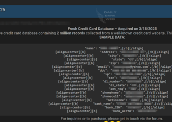 Threat Actor Claims to Have 2M Stolen Credit Card Records