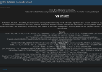 Indian Food Delivery Platform Allegedly Suffers Data Breach, Threat Actor Claims