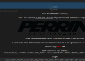 Alleged Data Breach at Perrin Performance Surfaces on Dark Web Forum