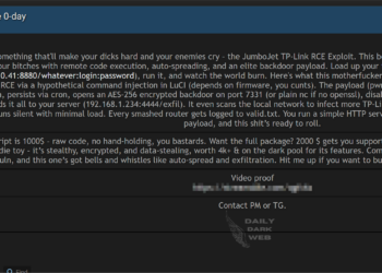 Alleged TP-Link Exploit for Sale on Dark Web