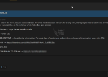 Brazilian Bank Sicoob Allegedly Breached by Threat Actor