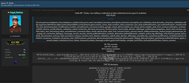 Alleged Data Leak Targets French Government Websites