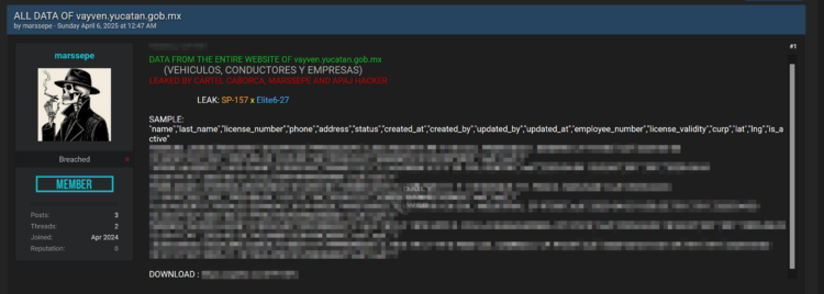 Alleged Data Breach Targets Yucatán Government Website