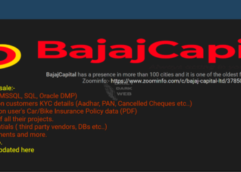 Threat Actor Claims to Sell Sensitive Information Belongs to BajajCapital
