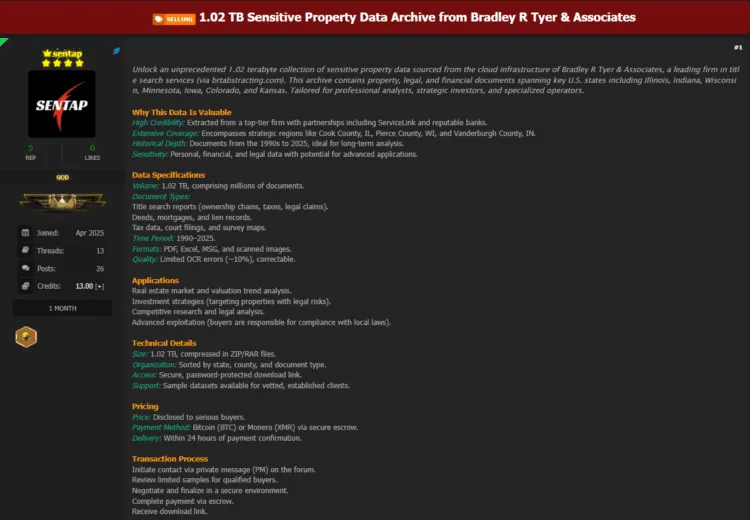 Alleged Data Breach Exposes 1.02 TB of Sensitive Property Information