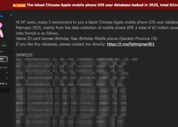 Alleged Leak of 62 Million Chinese Apple iOS User Records Surfaces