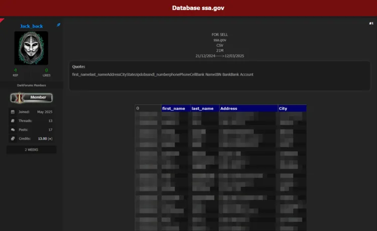 Alleged Data Breach Exposes Millions of Social Security Administration Records