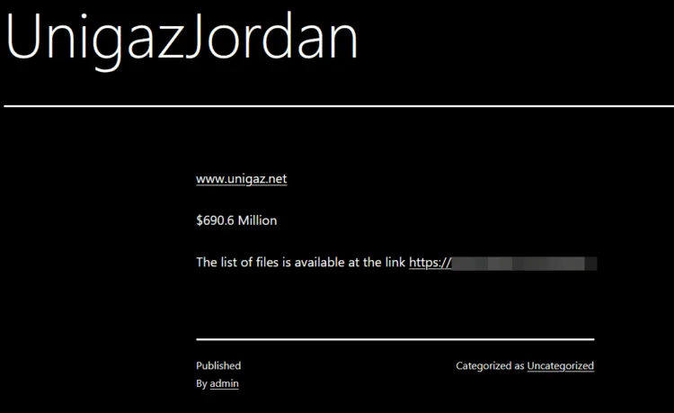 Unigaz Allegedly Targeted in MedusaLocker Ransomware Attack, Sensitive Data Leaked