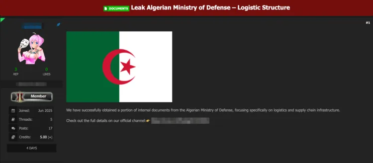 Alleged Leak Exposes Detailed Logistics Schedule of Algerian Ministry of Defense