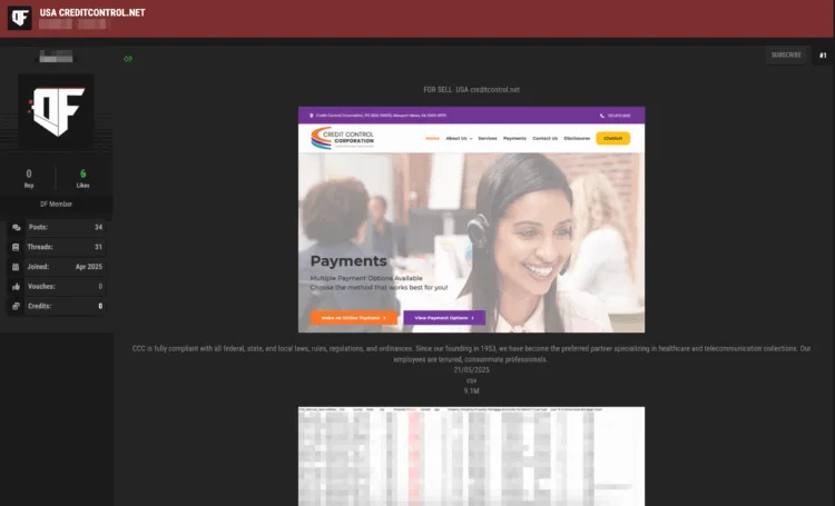 USA Credit Control Allegedly Breached, Massive 9.1M Record Database Leaked