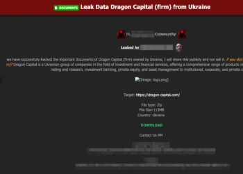 Major Ukrainian Investment Firm Dragon Capital Allegedly Breached
