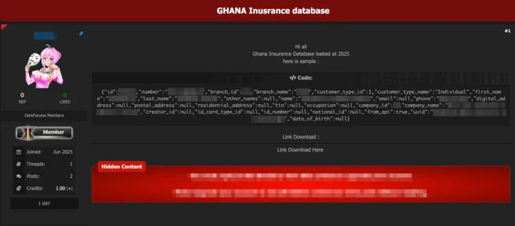 Ghana Insurance Database Allegedly Leaked Online