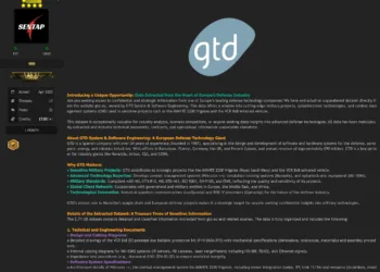 Sensitive Military and Commercial Data from Spanish Defense Contractor GTD Allegedly Leaked