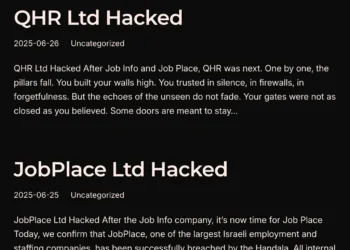 Major Israeli Staffing Firms JobPlace and QHR Allegedly Breached by Handala Group