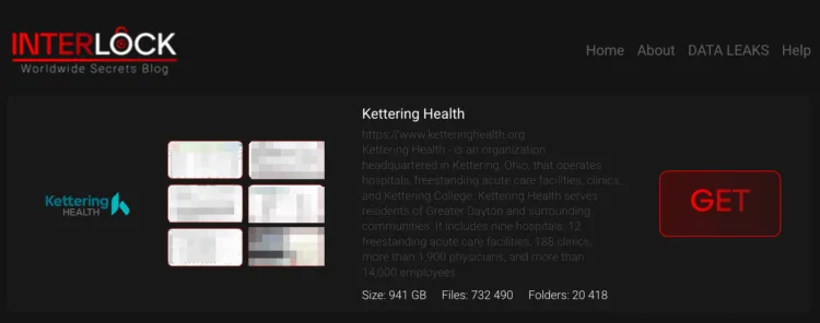 Kettering Health Data Breach: 2.6 TB Allegedly Leaked by Interlock Ransomware Group