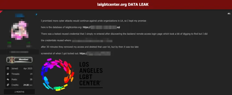 Los Angeles LGBT Center Allegedly Hit by Data Breach
