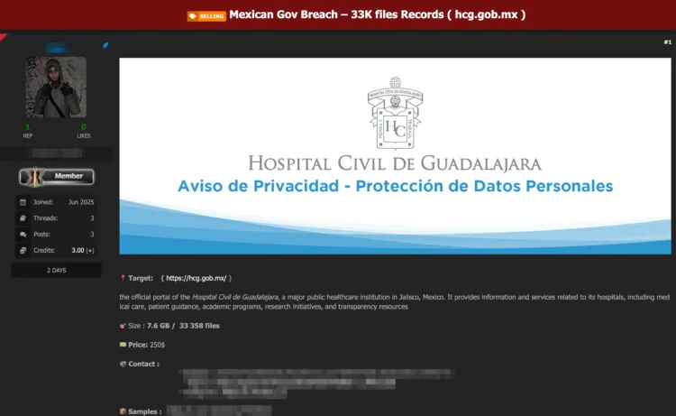 Mexican Hospital Civil de Guadalajara Allegedly Breached
