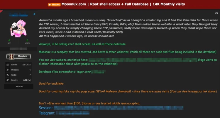 Saudi Arabia Based Web Development Firm Mooonux Allegedly Breached