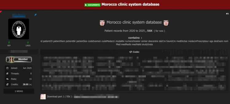 Morocco Clinic System Patient Data Allegedly Leaked Online