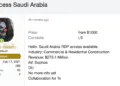 Alleged Sale of Network Access to Saudi Construction Firm