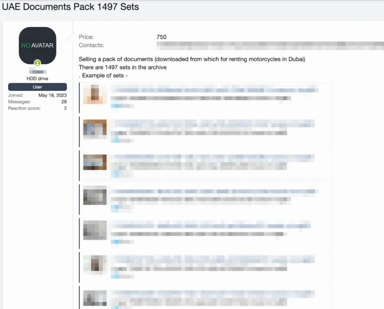Customer Documents from Dubai Motorcycle Rental Firm Allegedly Leaked Online