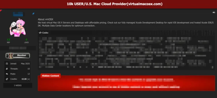 Database Containing 10k virtualmacosx User Accounts Allegedly Shared Online