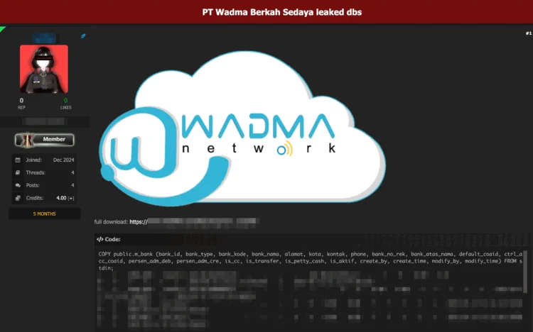 Indonesian ISP Wadma Network Allegedly Breached