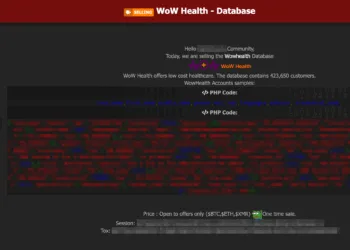 WoW Health Allegedly Breached, Customer Database Reportedly for Sale Online