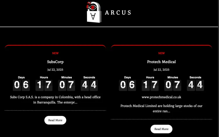 Arcus Ransomware Group Allegedly Breaches SubsCorp and Protech Medical