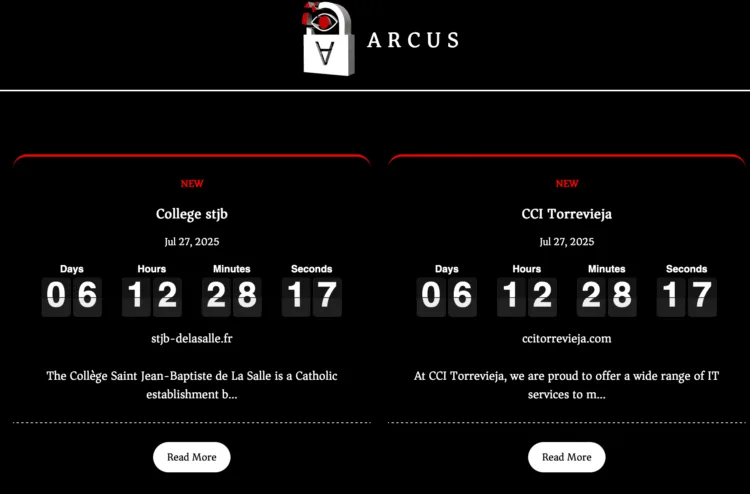 College Saint Jean-Baptiste de La Salle and CCI Torrevieja Allegedly Hit by Arcus Ransomware