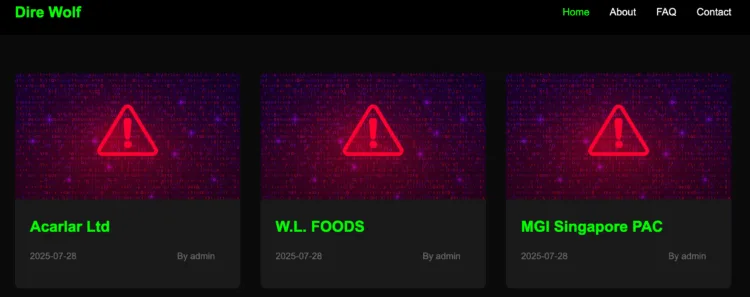 Acarlar Ltd, W.L. FOODS, and MGI Singapore PAC Allegedly Hit by Direwolf Ransomware