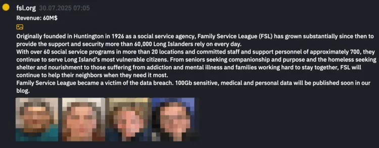 Family Service League Targeted by INC Ransom – Sensitive Data of Vulnerable Citizens Allegedly Compromised