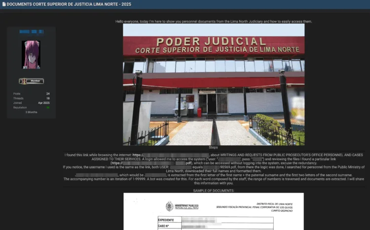 Superior Court of Justice of North Lima Allegedly Breached – Personnel Data Leaked