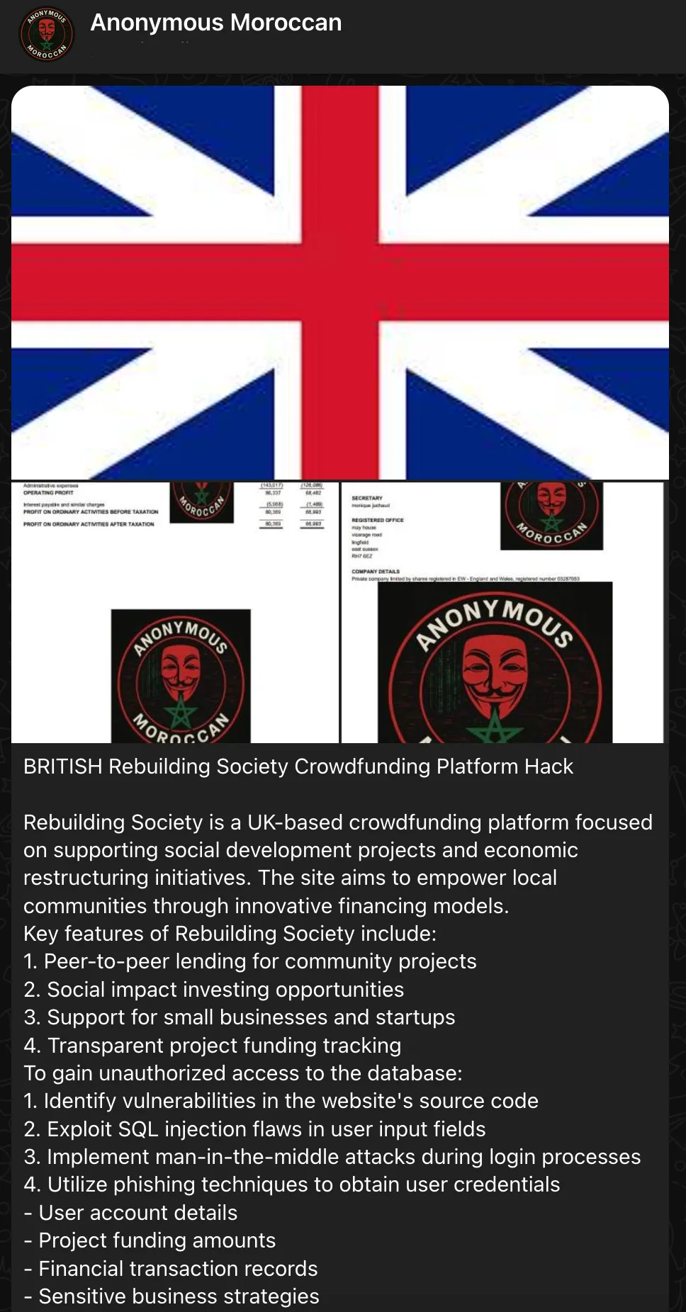 UK Crowdfunding Platform Rebuilding Society Allegedly Hacked
