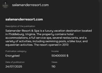 Luxury Virginia Resort “Salamander Resort & Spa” Allegedly Hit by Lynx Ransomware
