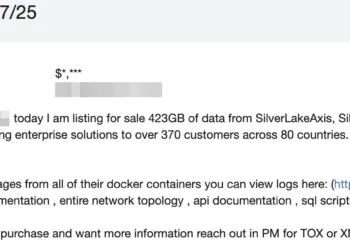 Financial Tech Giant SilverLake Axis Allegedly Breached – 423GB of Data for Sale