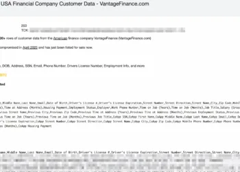 Alleged Data Breach Impacts VantageFinance Customers